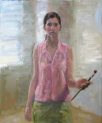 Self portrait - oil on canvas, representational and figurative painter